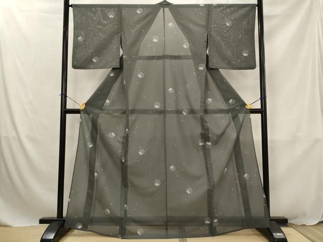 平和屋着物＊夏物　小紋　絽　花丸文　洗える着物　AABJ8793st