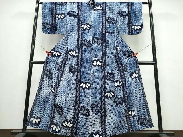 平和屋着物∴夏物　浴衣　有松鳴海絞り　笹竹文　綿　逸品　CABJ0037ng 24,674円