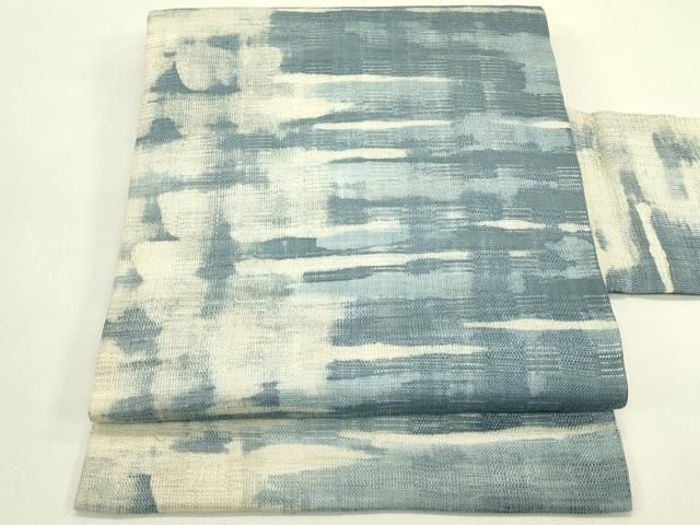 平和屋着物＊夏物　九寸名古屋帯　霞文　麻　逸品　CABI5489rv