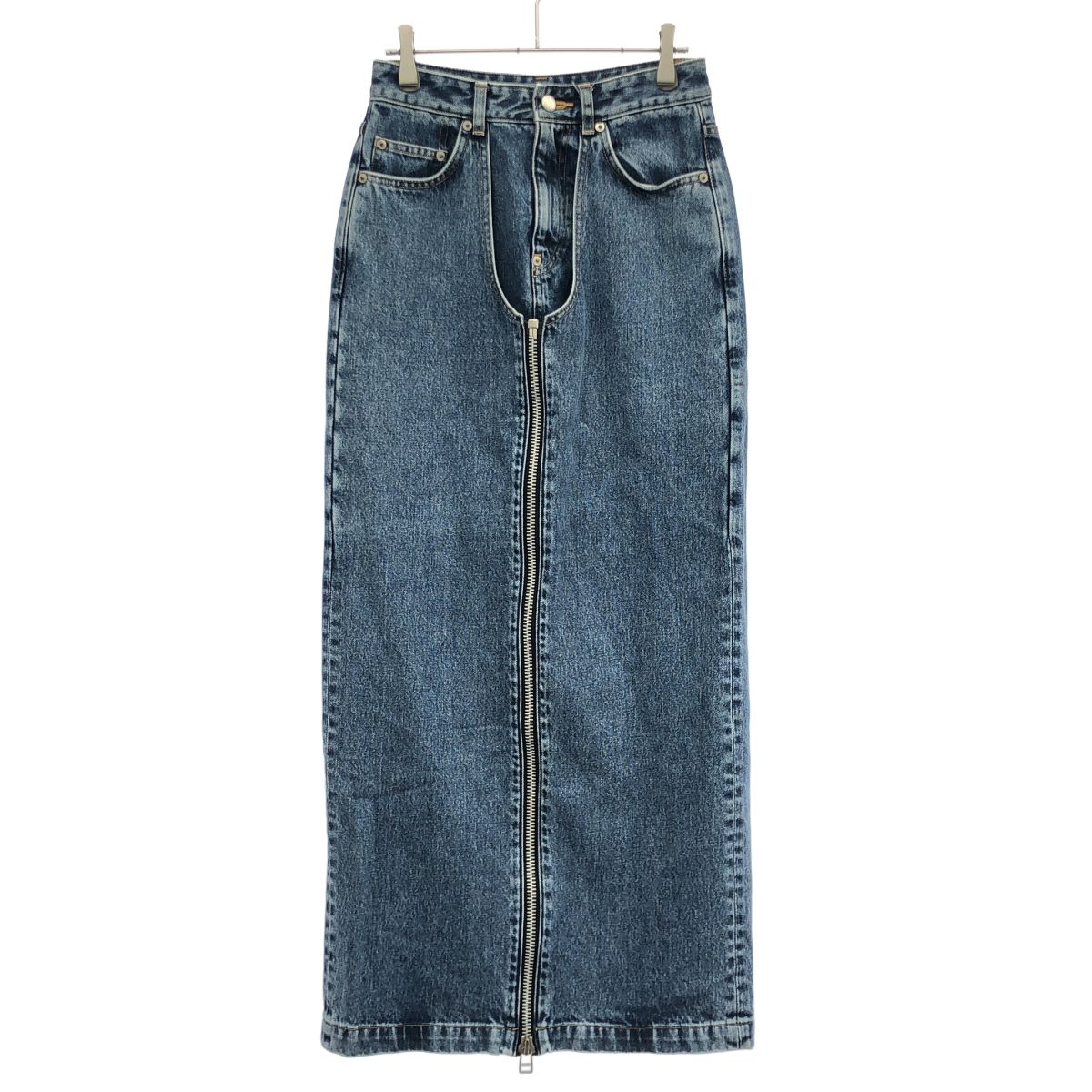 JOHN LAWRENCE SULLIVAN ジョン ローレンス サリバン WASHED DENIM ZIP LONG SKIRT デニムジップロングスカート 2D18-0622-37 インディゴブルー XS