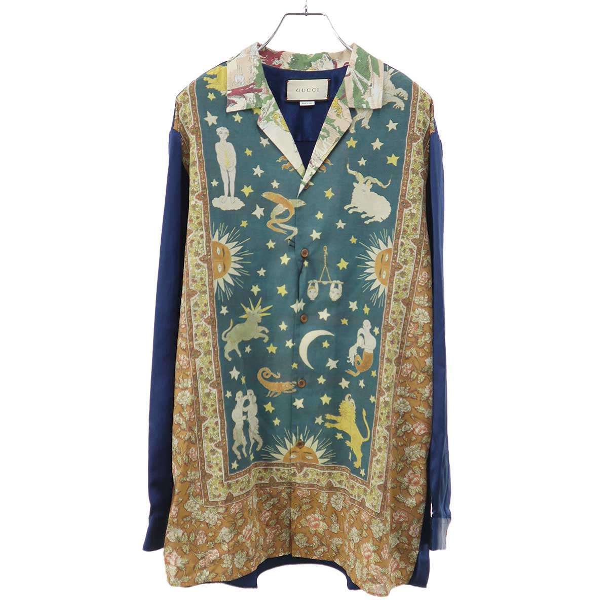 GUCCI グッチ 19AW ゾディアックシャツ 595375 ブルー 46