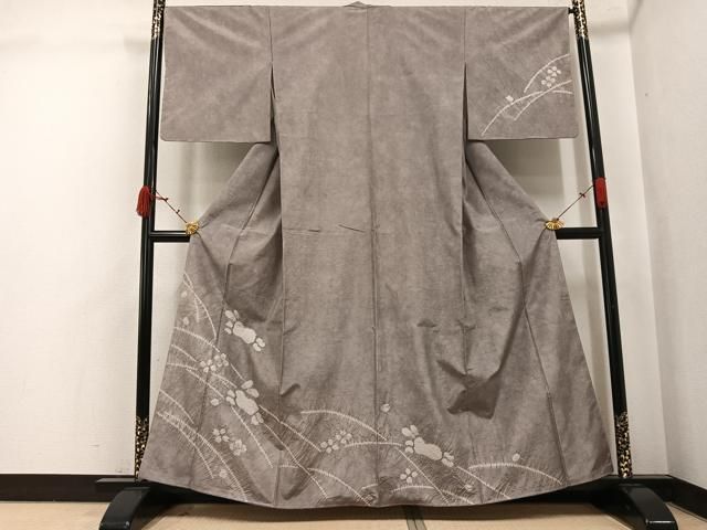 平和屋着物●本場縞大島紬　訪問着　絞り　兎花文　やまと金ラベル　正絹　逸品　未使用　AABJ9345ph