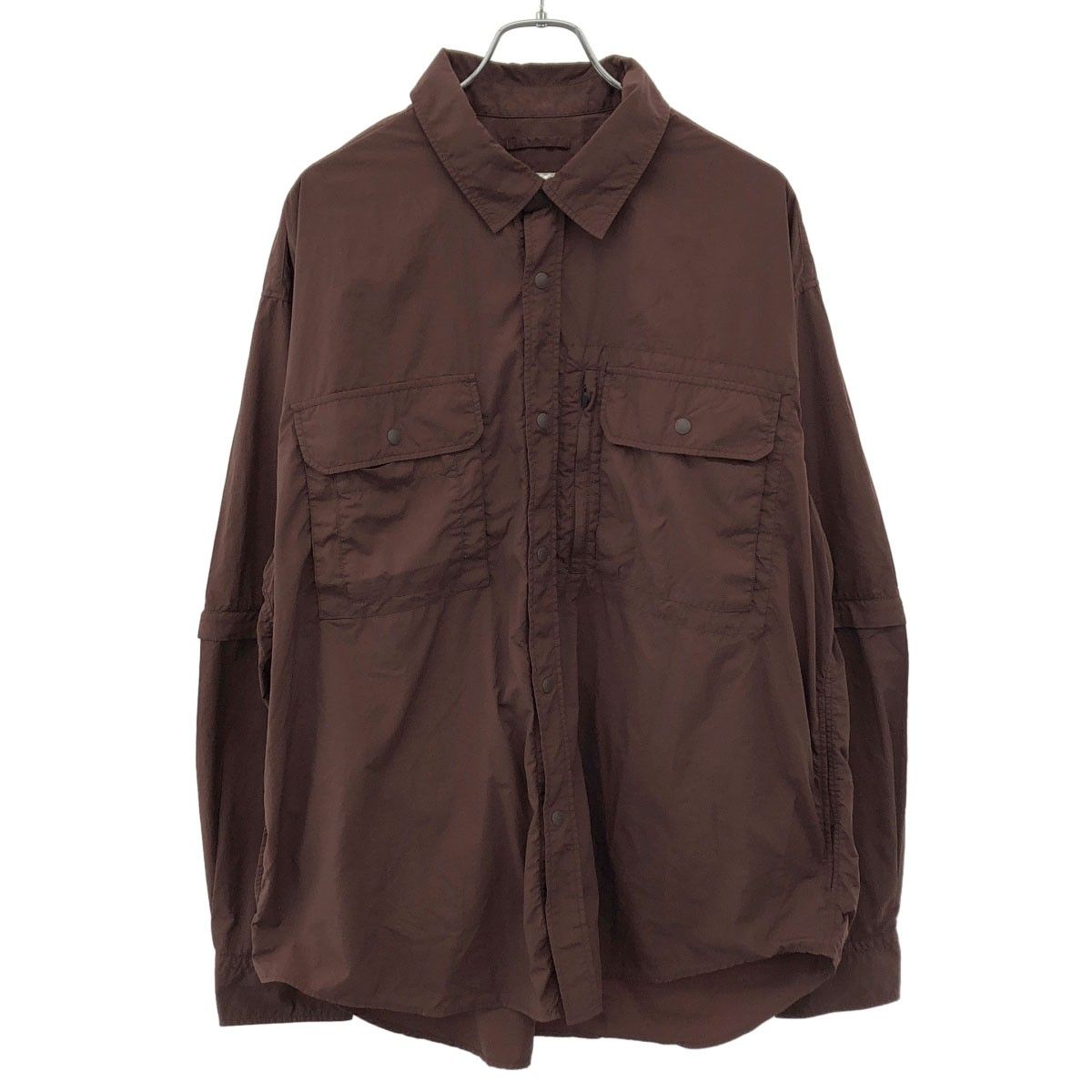 Snow Peak スノーピーク Garment Dyed Convertible Shirt シャツ SH-25AU002 バーガンディ L
