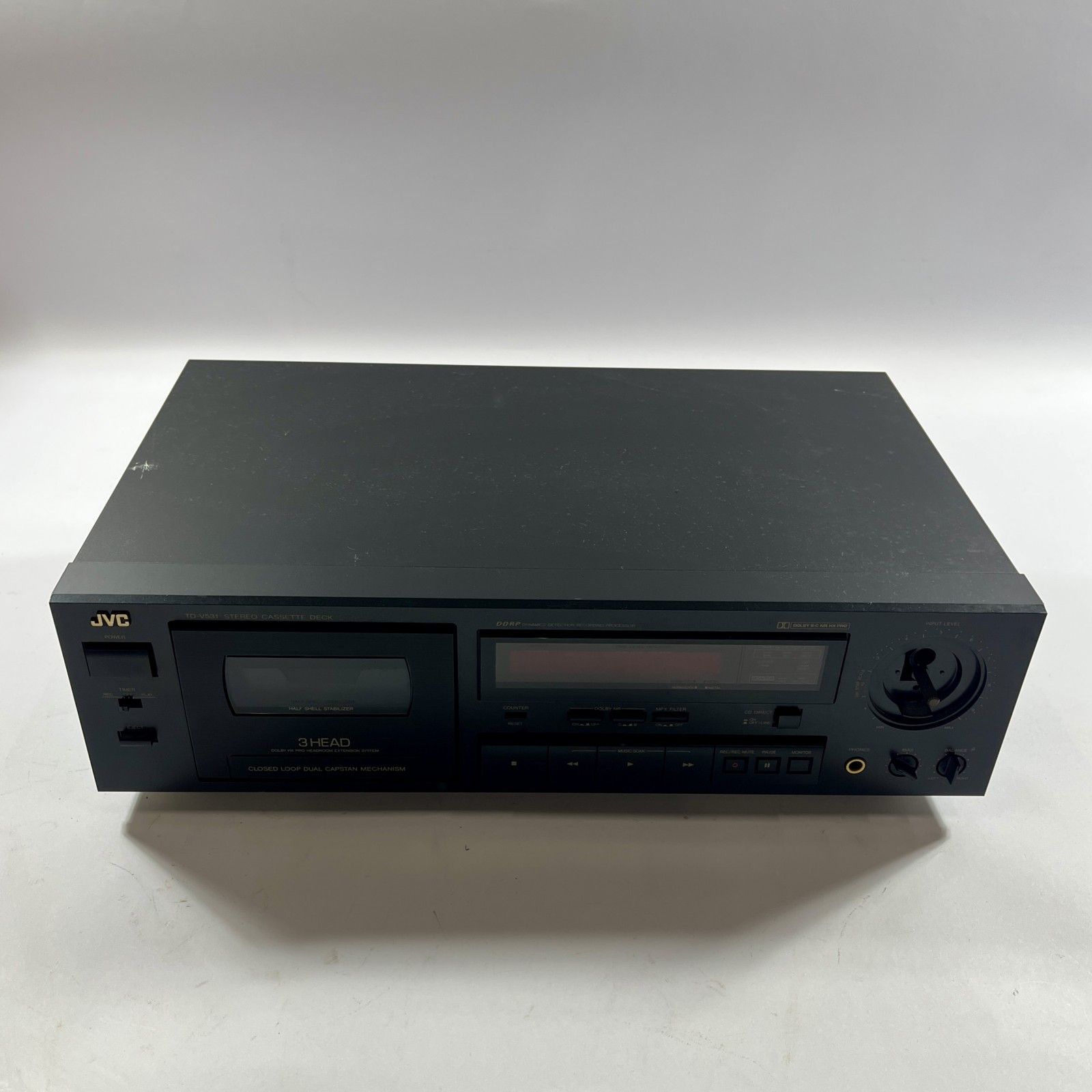 ★ Victor ビクター ステレオカセットデッキ TD-V531 3ヘッド デュアルキャプスタン方式 動作確認済み つまみ欠品 ジャンク品