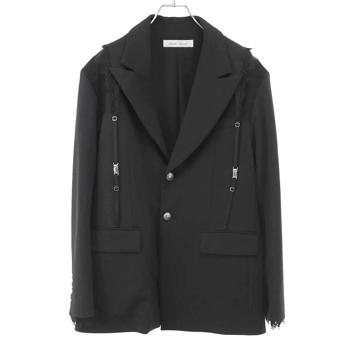 tanakadaisuke タナカダイスケ 25AW garter collar peaked lapel jacket ガーターカラー ピークドラペル ジャケット TD25AW-JK52 ブラック F