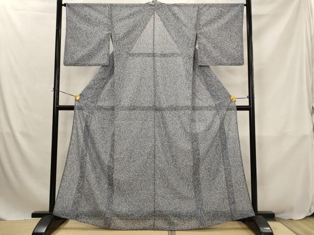 平和屋着物＊夏物　小紋　絽　葉尽くし　洗える着物　AABJ8798st