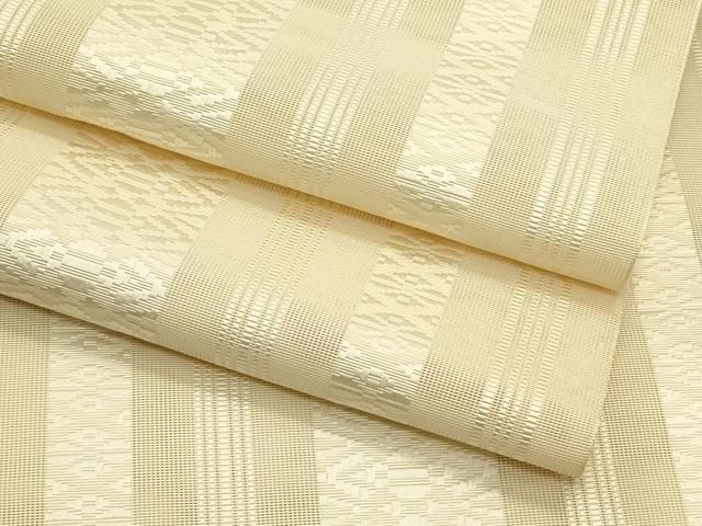 平和屋着物＊夏物　本場筑前博多織　八寸名古屋帯　紗献上　香色　正絹　逸品　CABI5436rv