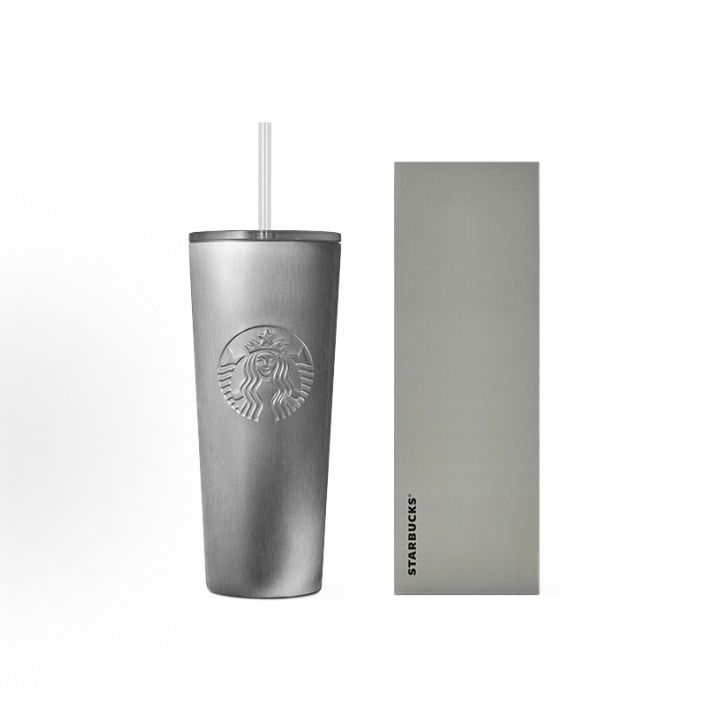 【即納】海外限定 Starbucks スターバックス クラシックシリーズ グレー キャットアイ風 ステンレス ストローカップ 790ml 大容量 タンブラー