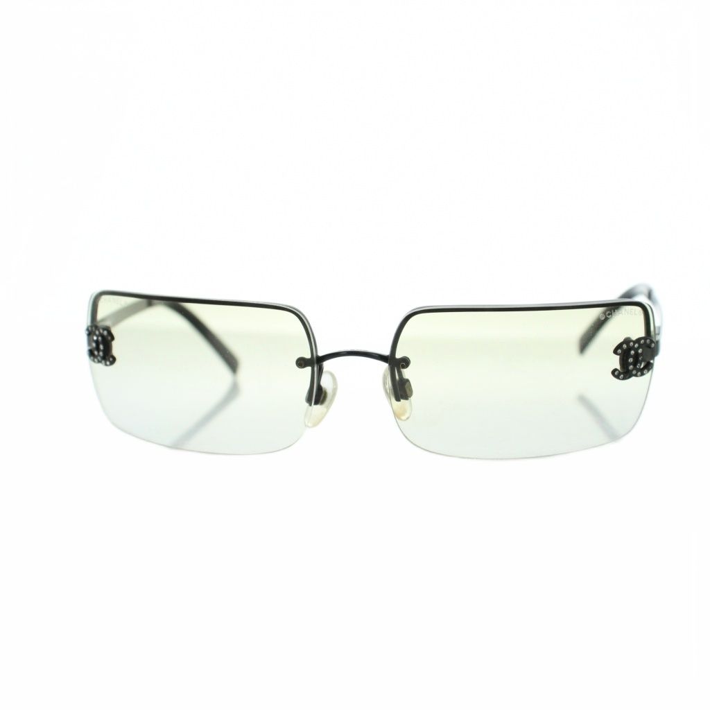シャネル CHANEL 4104-B サングラス 眼鏡 めがね ココマーク スクエア ハーフリム 62□15-120 黒 ブラック ■GY17 /MQ ■OH
