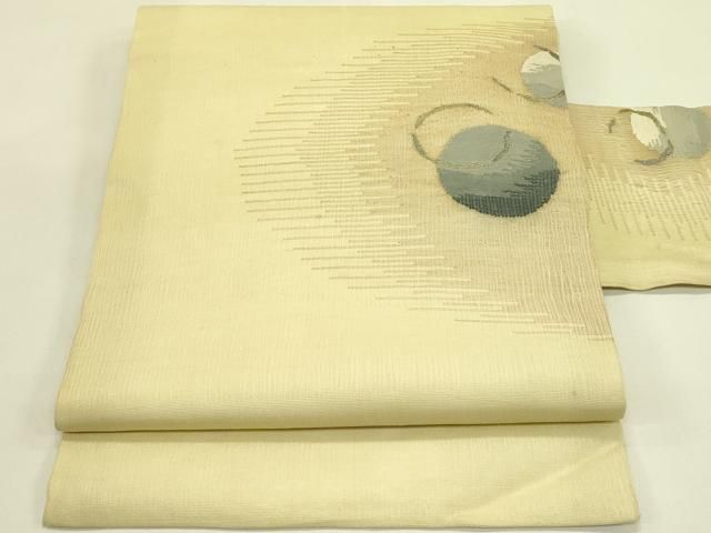 平和屋着物＊夏物　九寸名古屋帯　すくい織　抽象文　金銀糸　正絹　逸品　CABI5442rv