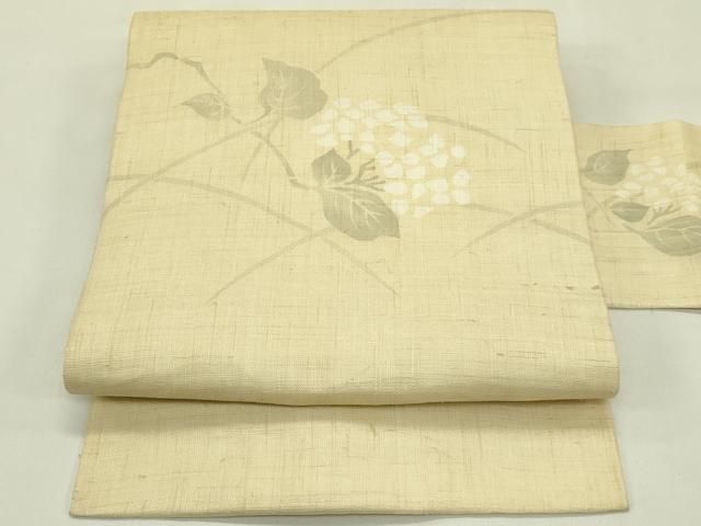 平和屋着物*夏物 九寸名古屋帯 紫陽花 麻 逸品 CABI5447rv