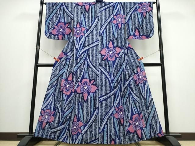 平和屋着物∴夏物　浴衣　有松鳴海絞り　草花文　綿　逸品　CABJ0016ng
