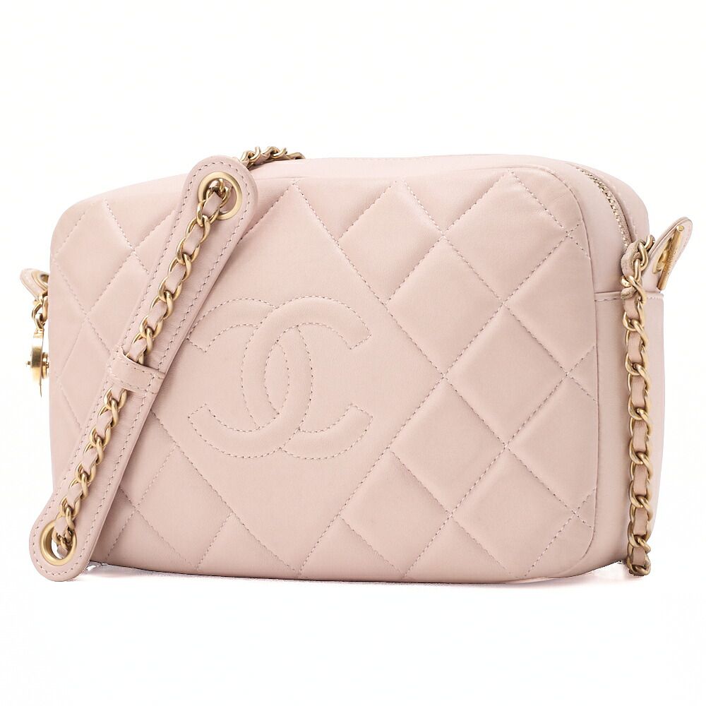 CHANEL シャネル ラムスキン マトラッセ プレートチャーム チェーン
