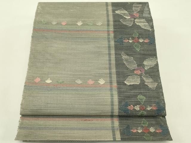 平和屋着物*夏物 1854年創業 帯屋捨松 八寸名古屋帯 花間道 正絹 逸品 未使用 CABI5452rv