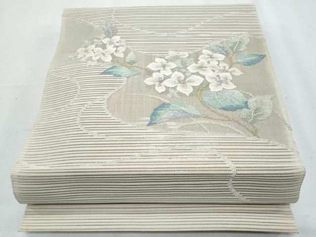 平和屋着物＊夏物　八寸名古屋帯　絽綴れ　枝花文　金銀糸　正絹　逸品　CABI5648fb