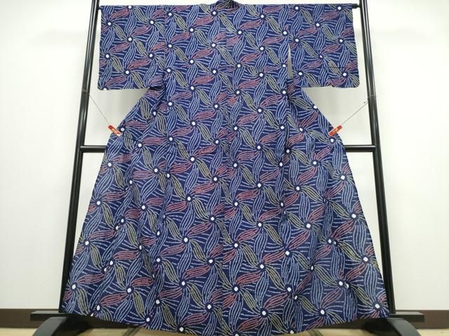 平和屋着物∴夏物　浴衣　有松鳴海絞り　舞花文　綿　逸品　CABJ0022ng