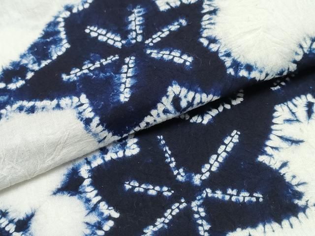 平和屋着物∴夏物　浴衣　有松鳴海絞り　舞葉文　綿　逸品　CABJ0023ng