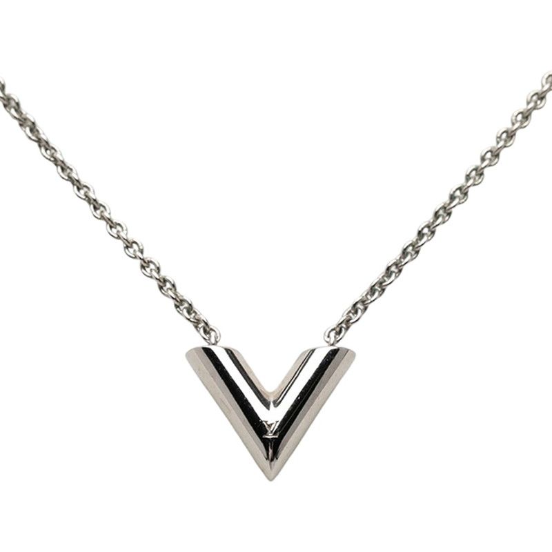 ルイ ヴィトン エセンシャルV チェーン ペンダント ネックレス M63197 シルバー メタル レディース LOUIS VUITTON【1-0274137】