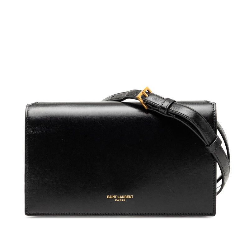 サンローラン 斜め掛け ショルダーバッグ ブラック レザー レディース SAINT LAURENT【1-0274944】