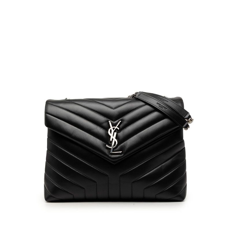 サンローラン ルル ミディアム チェーン ショルダーバッグ 574946 ブラック レザー レディース SAINT LAURENT【1-0275111】
