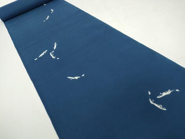 平和屋着物＊夏物 浴衣 反物 着尺 魚 さかな 綿 逸品 未使用