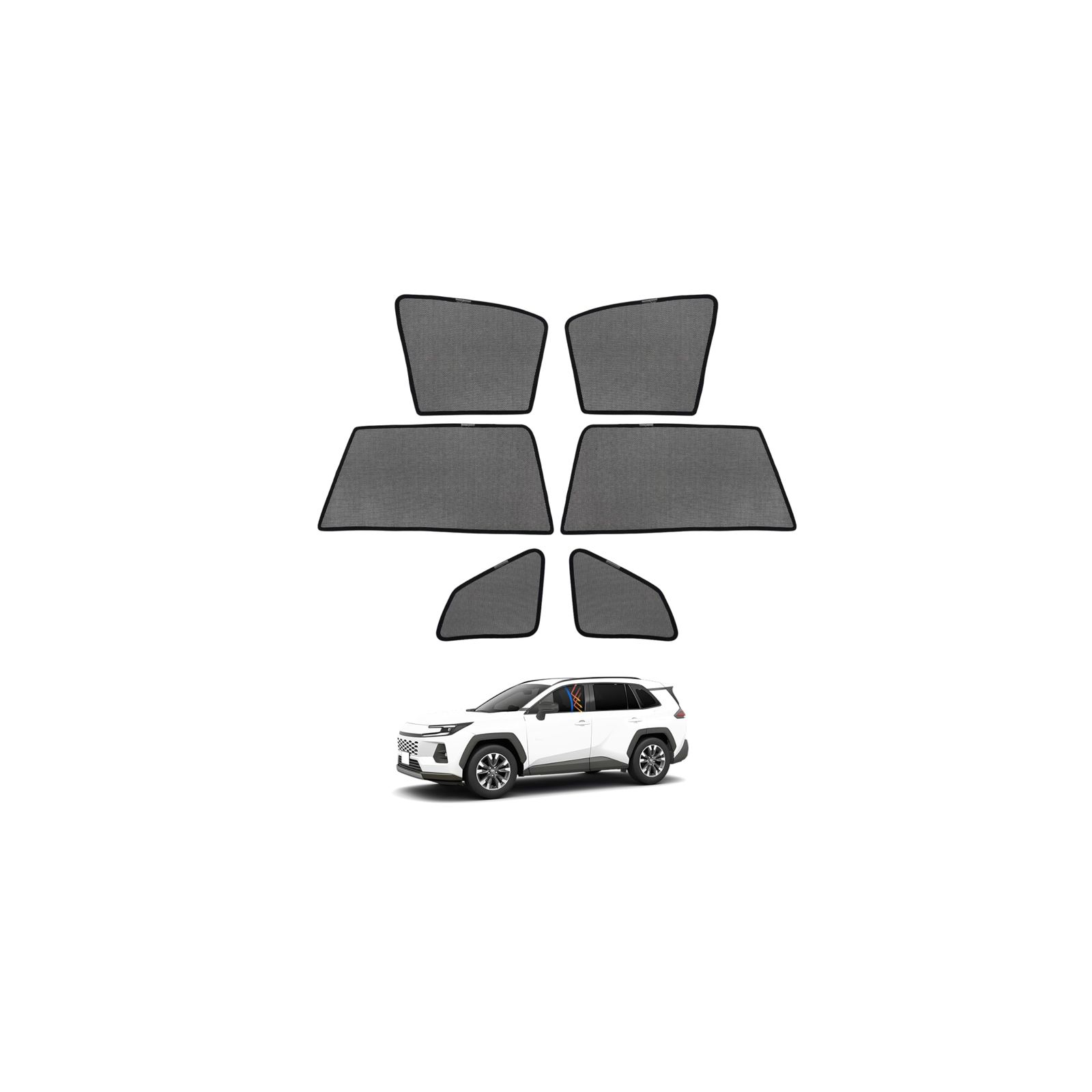 CARTIST RAV4 60系 メッシュカーテン ラブ4 遮光カーテン サンシェード サイド カーシェード AXAN64 AXAP64 XAN60 換気 UVカット マグネット式 簡単着脱 遮光 断熱 インテリア 日よけ 車種専用 アクセサ b0290b15