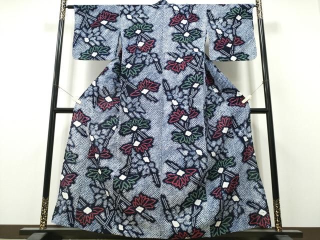 平和屋着物∴夏物　浴衣　有松鳴海絞り　籬花文　綿　逸品　未使用　CABH1593ng