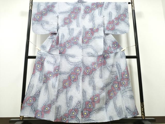平和屋着物∴夏物　浴衣　有松鳴海絞り　杜若　綿　逸品　CABH1600ng