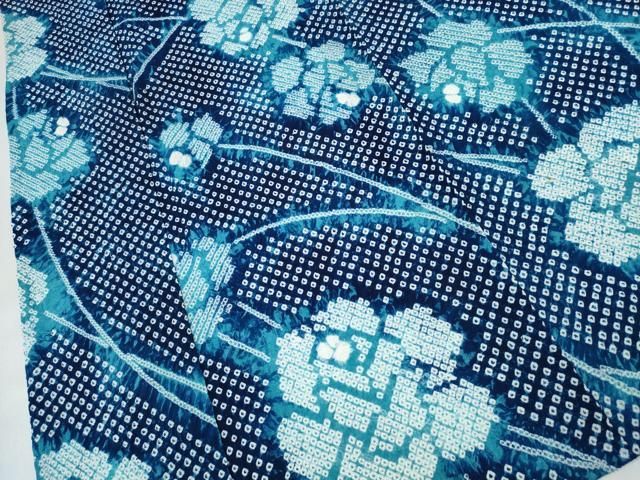 平和屋着物∴夏物 浴衣 有松鳴海絞り 枝牡丹 綿 逸品 CABJ0002ng