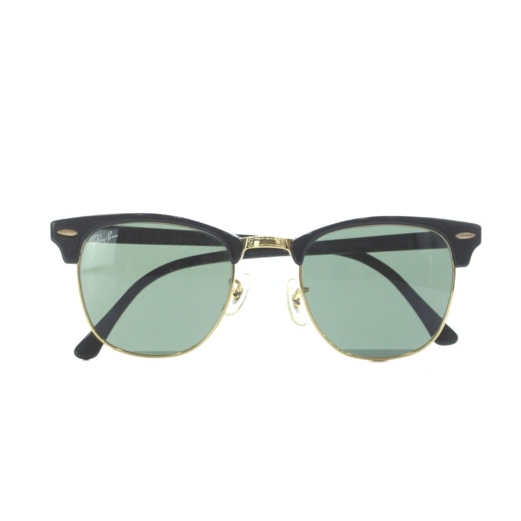 レイバン RAY BAN CLUBMASTER サングラス 51□21 145 黒 ブラック ゴールド色 グリーンレンズ RB3016 /RI ■OS