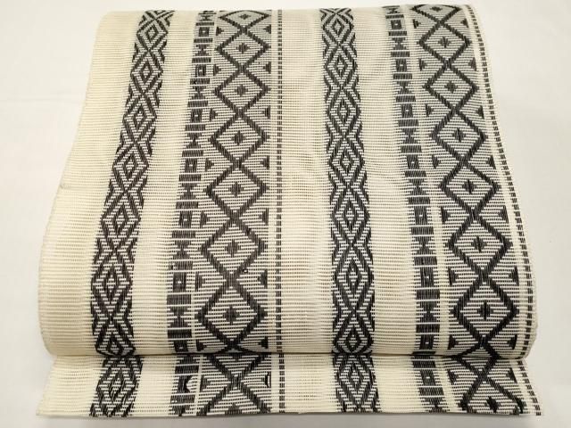 平和屋着物＊夏物　八寸名古屋帯　菱間道　正絹　逸品　CABI8505tx