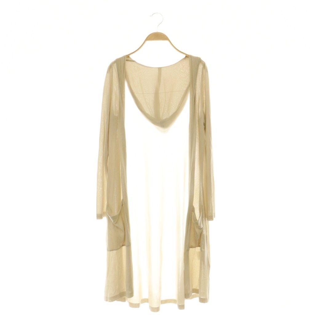 フォクシー FOXEY 42125 Cardigan Sylph カーディガン ニット ロング フード ベージュ /HK ■OS