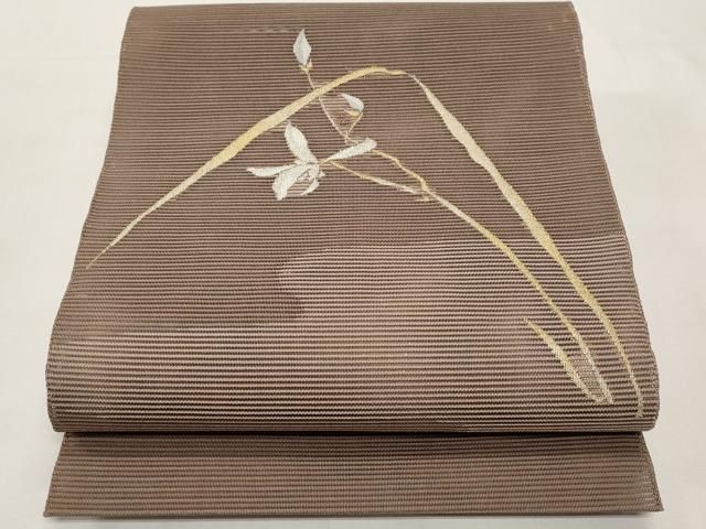 平和屋着物＊夏物　八寸名古屋帯　絽綴れ　霞草花文　金銀糸　正絹　逸品　CABI8535tx