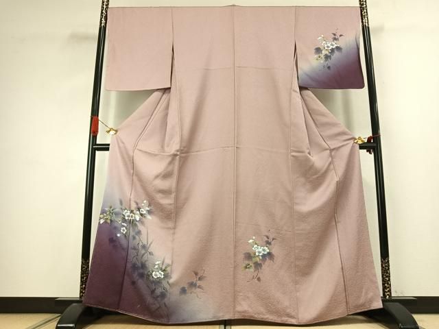平和屋着物●訪問着　手描き　螺鈿　草花文　暈し染め　金銀彩　さが美扱い　正絹　逸品　未使用　AABJ4581fy 33,800円