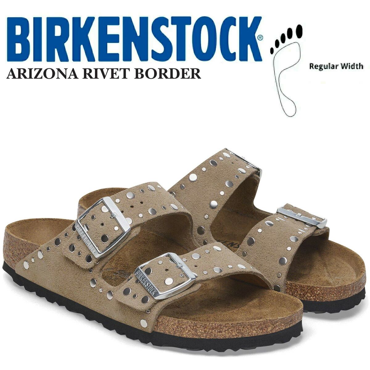 ビルケンシュトック アリゾナ リベット ボーダー レギュラーフィット トープ BIRKENSTOCK ARIZONA RIVET BORDER(REGULAR FIT) TAUPE 1029361 靴 シューズ サンダル