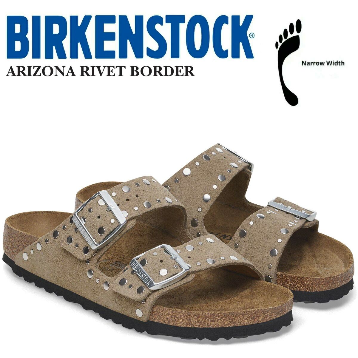 ビルケンシュトック アリゾナ リベット ボーダー ナローフィット トープ BIRKENSTOCK ARIZONE RIVET BORDER(NARROW FIT) TAUPE 1029390 靴 シューズ サンダル