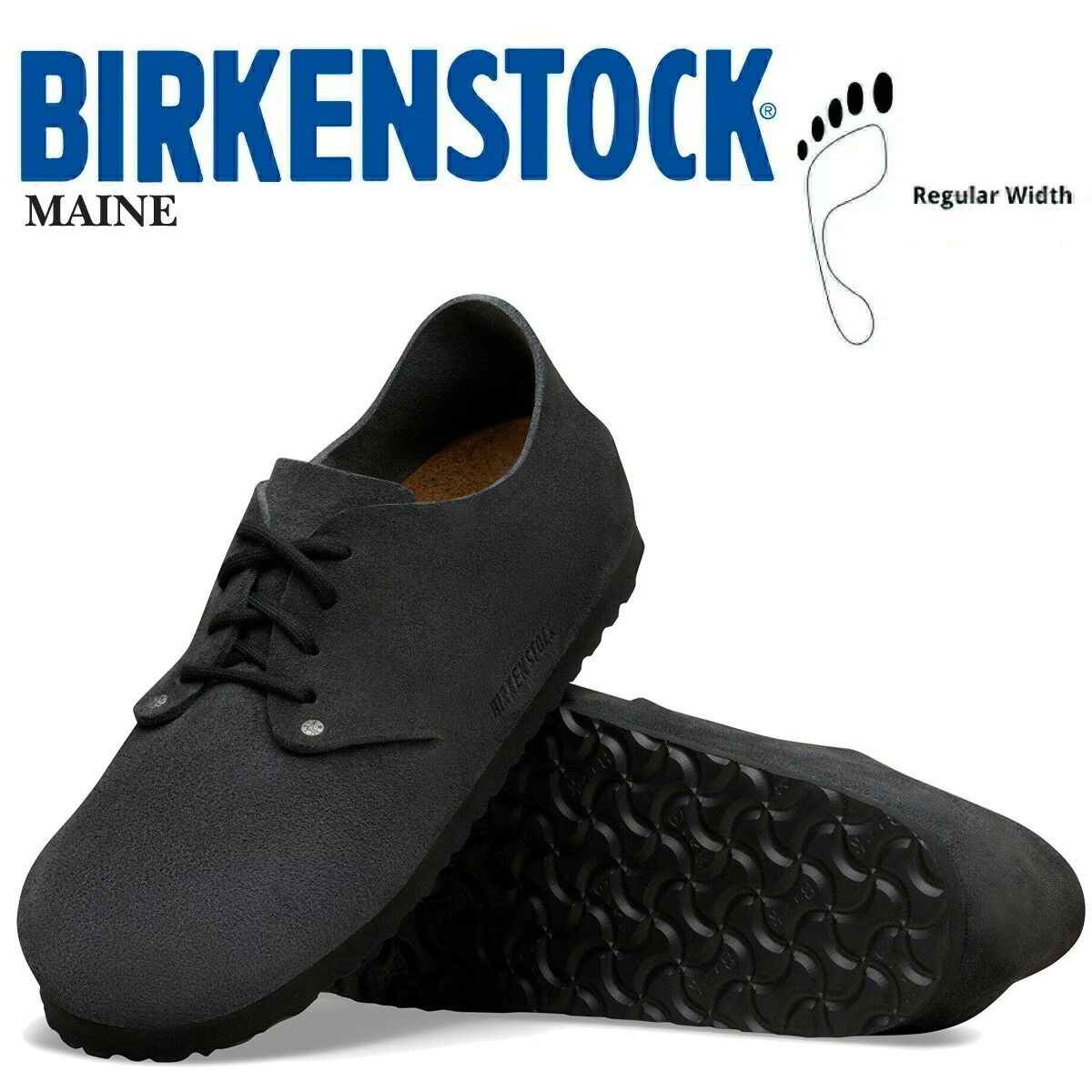 ビルケンシュトック メイン レギュラーフィット チャコール BIRKENSTOCK MAINE(REGULAR FIT) CHARCOAL 1031727 シューズ スエード ベロア 靴 メンズ ウィメンズ ユニセックス