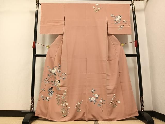 平和屋着物●訪問着　友禅　童子枝花文　高島屋扱い　正絹　逸品　AABJ8558ph