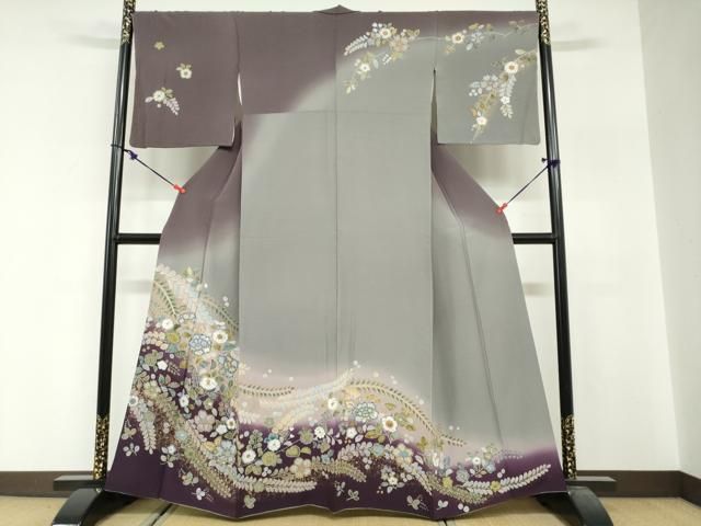 平和屋着物●訪問着　辻が花　暈し染め　金彩　正絹　逸品　DABG2458ud