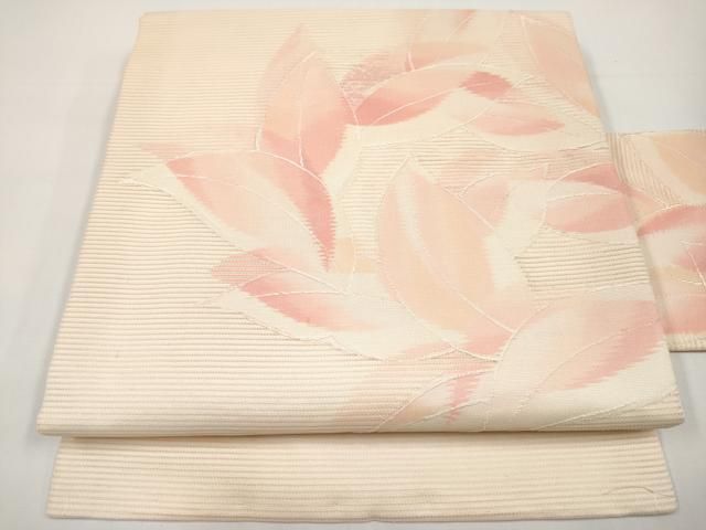 平和屋着物＊夏物　九寸名古屋帯　舞葉文　正絹　逸品　CABI8467tx