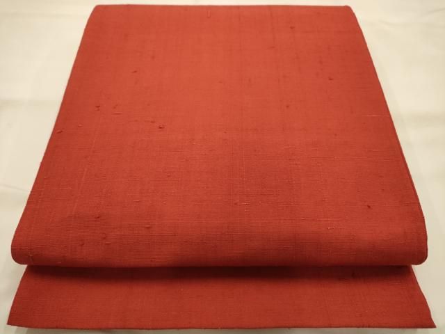 平和屋着物●全通柄袋帯　紬地　色無地　雀茶色　正絹　逸品　AABJ7417sx
