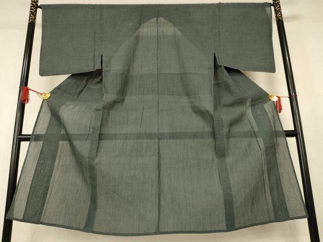 平和屋着物＊夏物 男性 小千谷ちぢみ 縞 麻 逸品 AABK2604jd