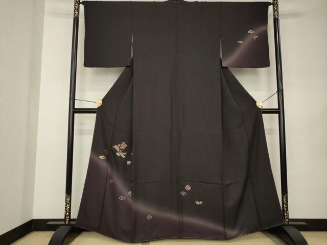 平和屋着物●訪問着　竹屋町刺繍　束ね熨斗花文　暈し染め　やまと誂製　正絹　逸品　AABJ8236ck