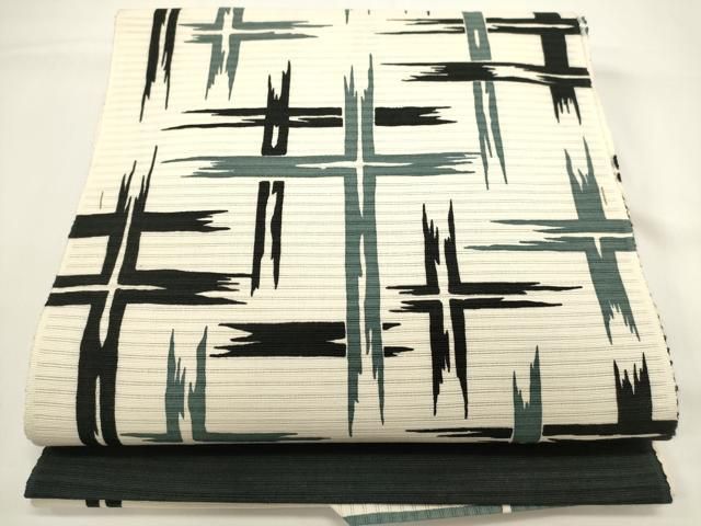 平和屋着物＊夏物　八寸名古屋帯　抽象文様　綿　DABH1660cd