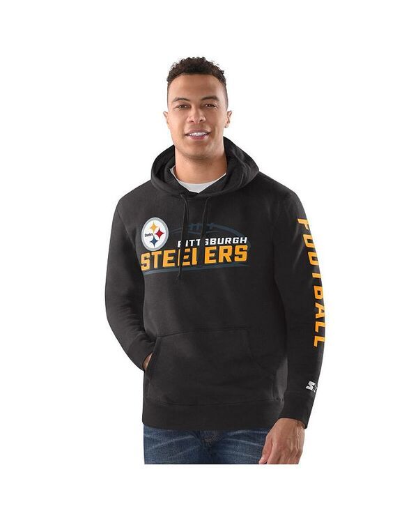 スターター メンズ アウター パーカー・スウェット ヴィンテージ Tシャツ パーカー Starter Mens Heather Gray Pittsburgh Steelers Vintage Pul