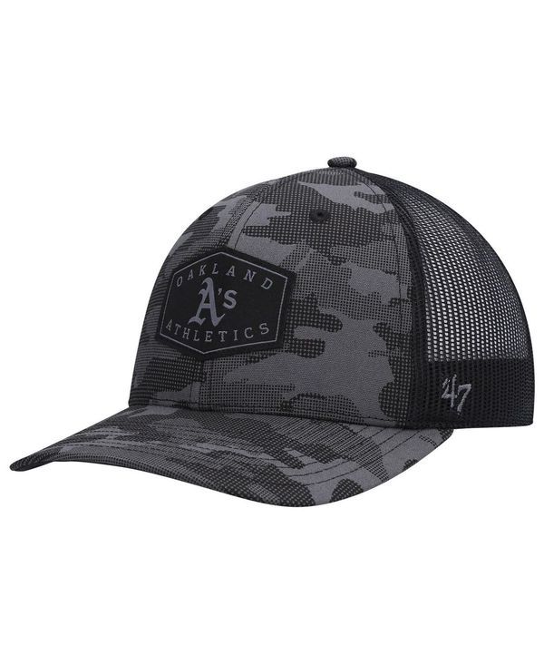 47 ブランド メンズ アクセサリー 帽子 47 Brand Mens 47 Charcoal Oakland Athletics Tonal Camo Convoy Trucker Snapback