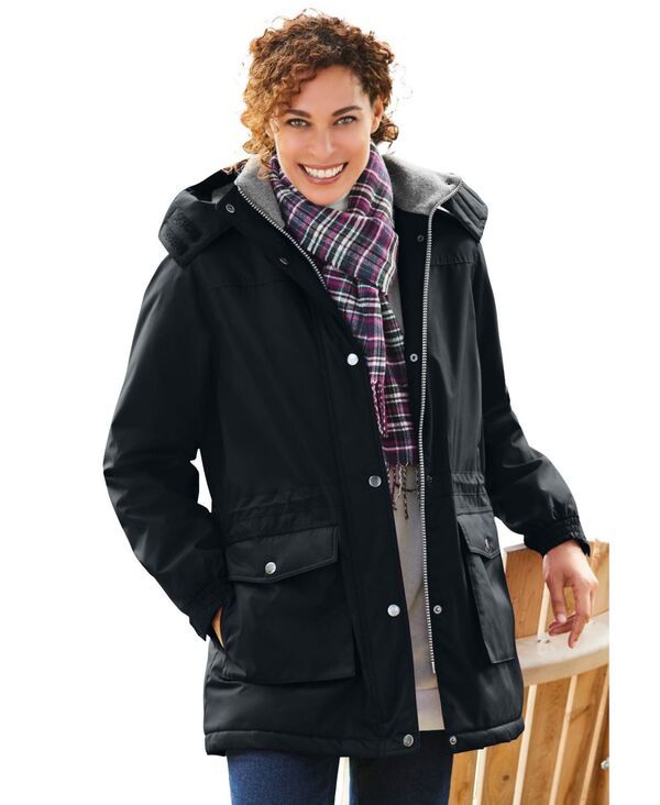 ウーマン ウィズイン レディース アウター ジャケット・ブルゾン パーカー Woman Within Womens Within Microfiber Parka Black ブラック