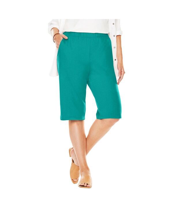 ウーマン ウィズイン レディース ボトムス ハーフパンツ・ショーツ プラスサイズ ショートパンツ ニット Woman Within Plus Size 7Day Knit Bermuda Shorts