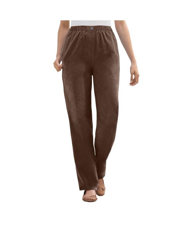 ウーマン ウィズイン レディース ボトムス カジュアルパンツ コーデュロイ Woman Within Womens Within 7Day Corduroy StraightLeg Pant Choc