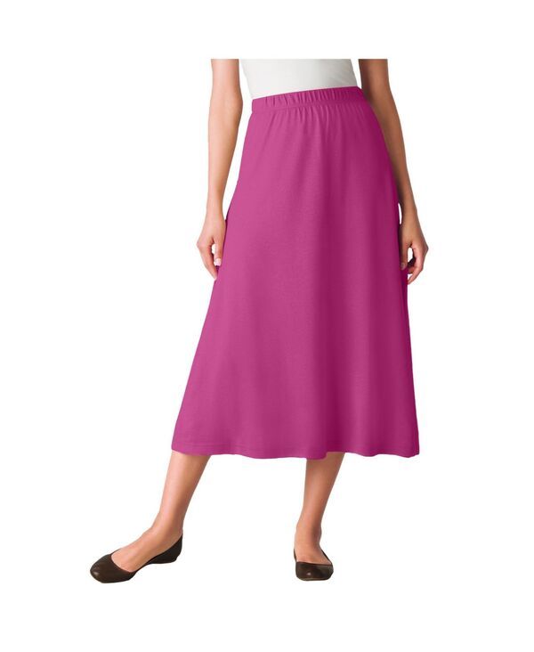 ウーマン ウィズイン レディース ボトムス スカート A ライン ニット Woman Within Womens Within 7Day Knit ALine Skirt Raspberry